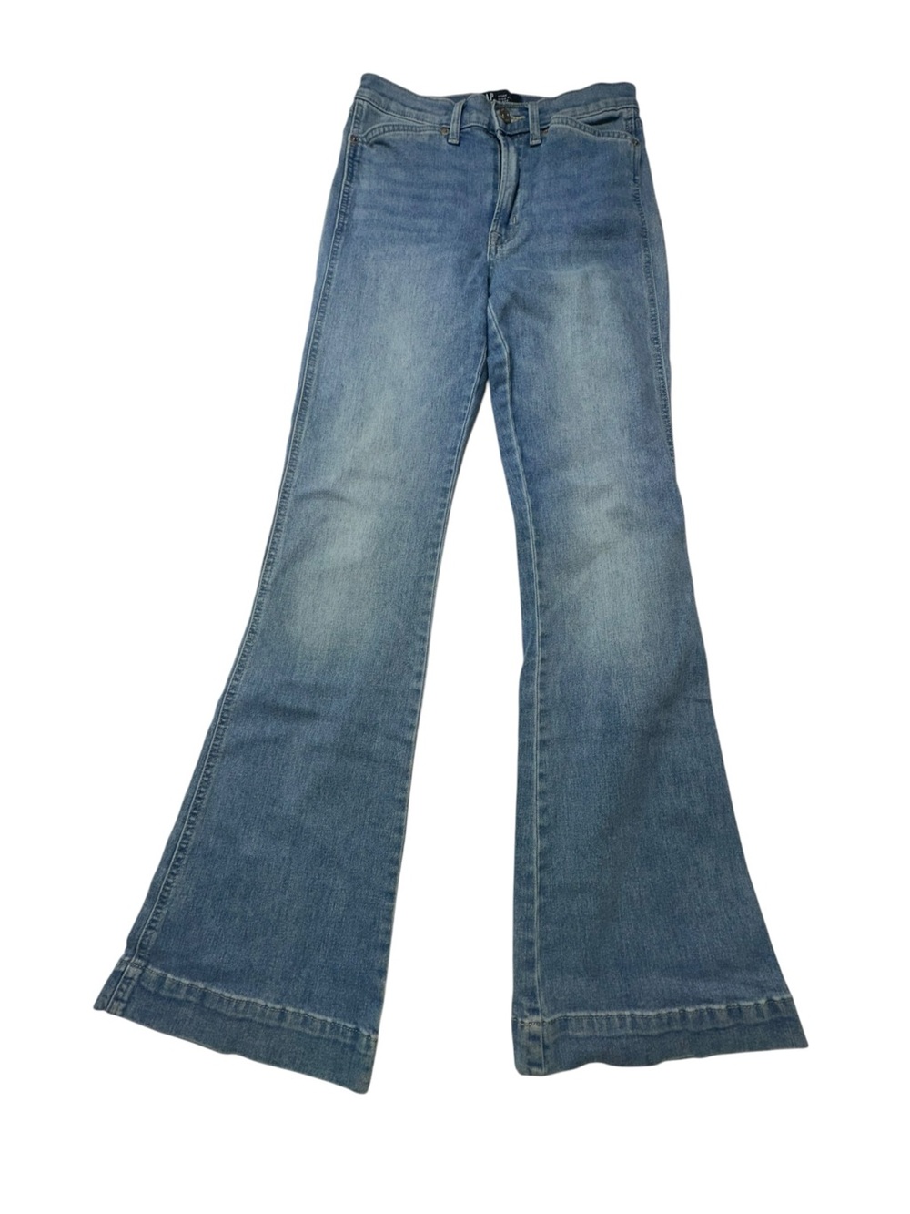 GAP High Rise Flare Jeans 26R Light Wash Stretch Denim 70s Retro
